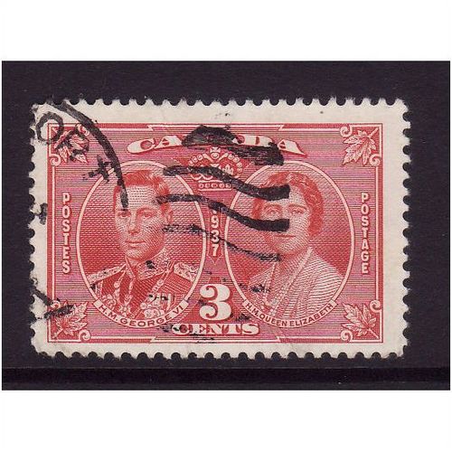 CANADA 1937 3c CORONATION CARMINE SG 356 FINE USED #3