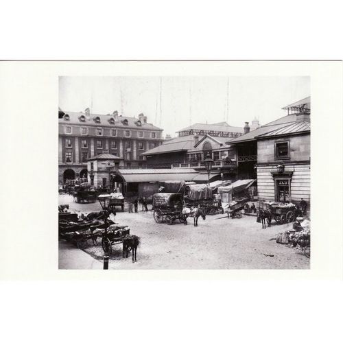 Postcard Covent Garden Market 1870's London Fruit & Vegetable Horse & Cart