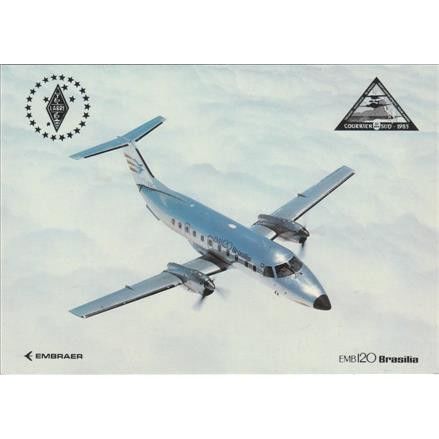 Embraer EMB120 Brasilia Aircraft Postcard (A14753) QSL Card