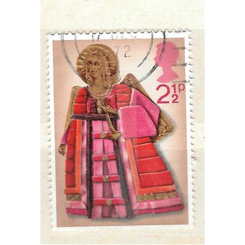 2 1/2p pink 1972 christmas stamp - used - see scan