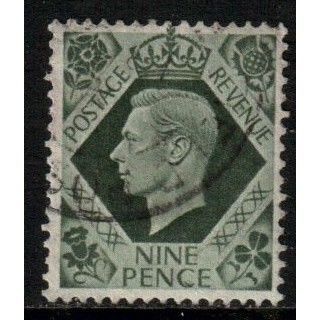 Great Britain GB KGVI 1939 9d Deep Olive Green Used SG 473 Sc 246 stamp postage