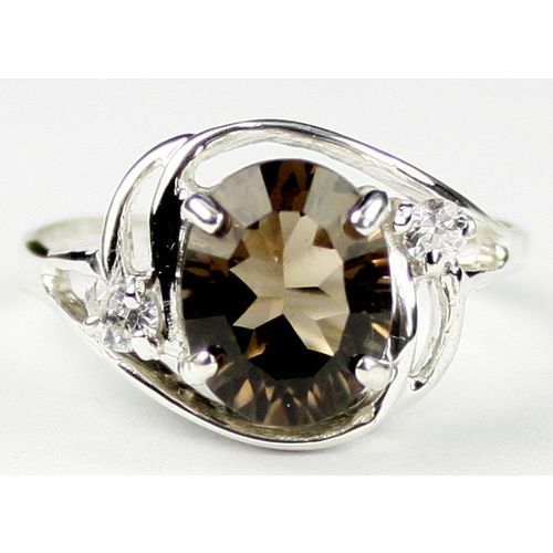 Smoky Quartz, 925 Sterling Silver Ladies Ring, SR021