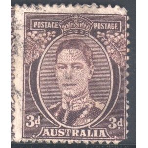Australia stamps 1937 - SG187 - 3d brown - King George V1 - used