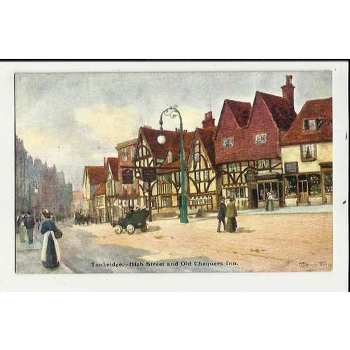 Kent TONBRIDGE High Street Art Postcard by Warren William