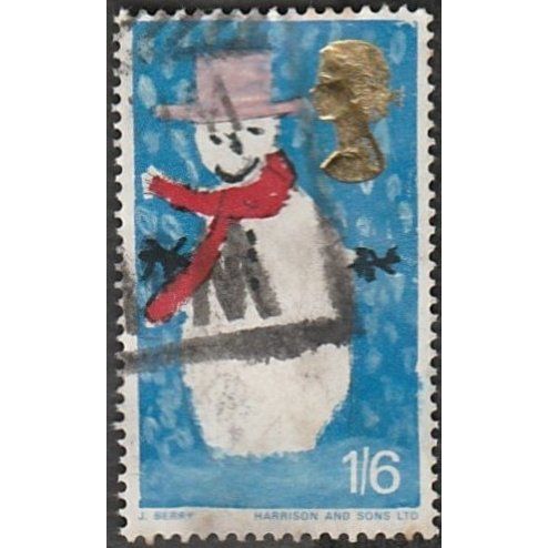1966 Christmas. 1/6 Val (ordinary) Snowman. Good Used