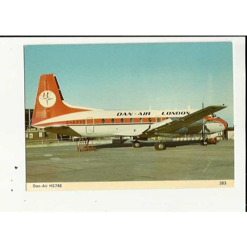 Aviation DAN-AIR HS748 Postcard by Skilton & Fry (283)