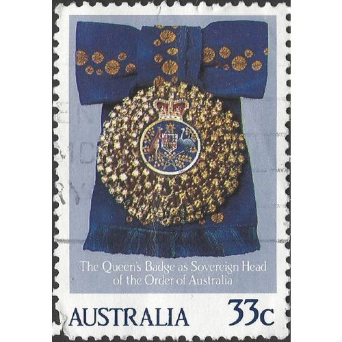 AUSTRALIA, Sovereign's badge of order of Australia, blue 1985, 33c, #3