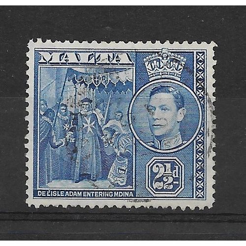 Malta.SG222 2 1/2d De L'Isle Adam entering Mdina (Greyish Blue).Fine Used.July19