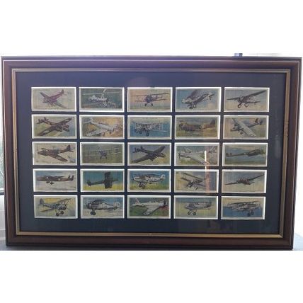 AIRCRAFT OF THE RAF, John Player Cards 1 to 25, Framed for Wall Hanging