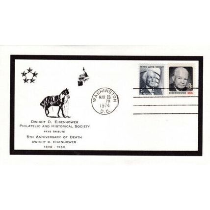 United States 1974 Eisenhower death 5th anniv.FDC Washington DC Cancel VGC