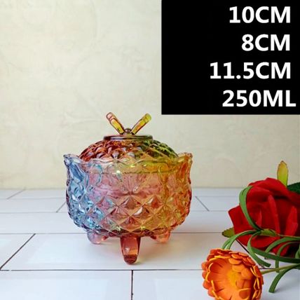 European Style Storage Jar Colorful Glass Candy Jar