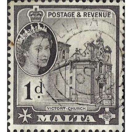 MALTA, Elizabeth II, Victory Church, Valletta, black 1956, 1d, #3