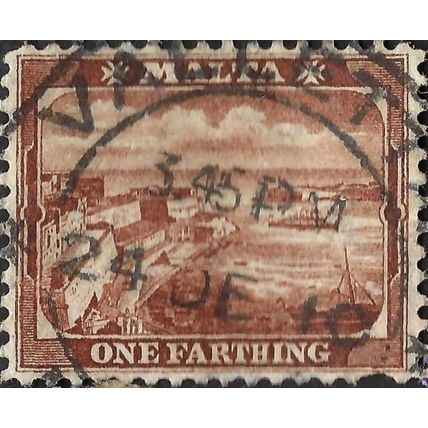 MALTA, Grand Harbour Valleta, brown 1910, ¼d, #3