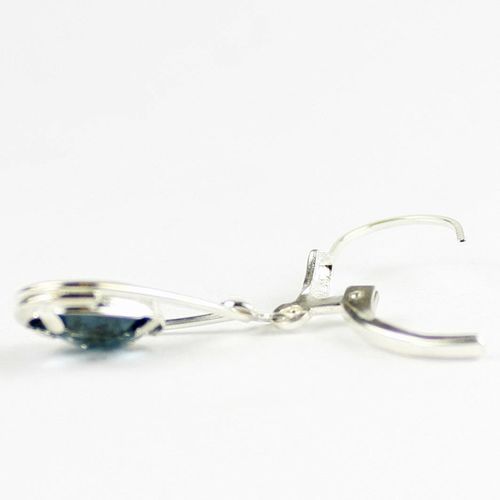 London Blue Topaz, 925 Sterling Silver Leverback Earrings, SE008