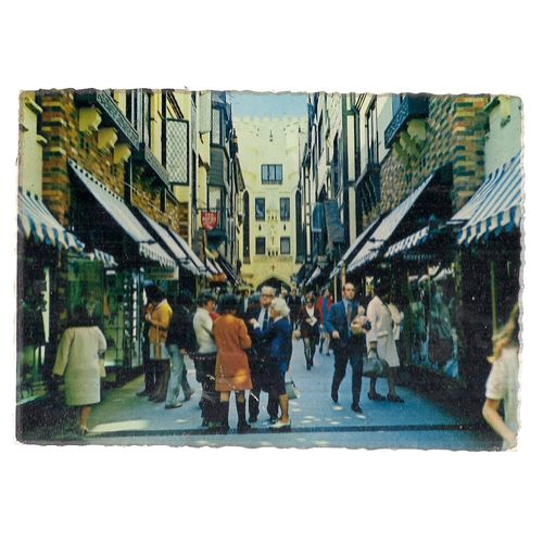 SHOPPING IN PERTH, W.A. . AUSTRALIA used postcard Queen stamp 1973 =