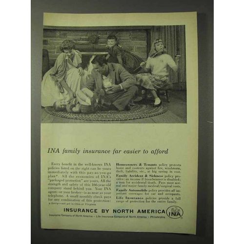 1958 Insurance by North America INA Ad - Afford
