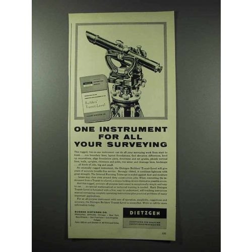 1959 Dietzgen Builders Transit-Level Ad - Surveying