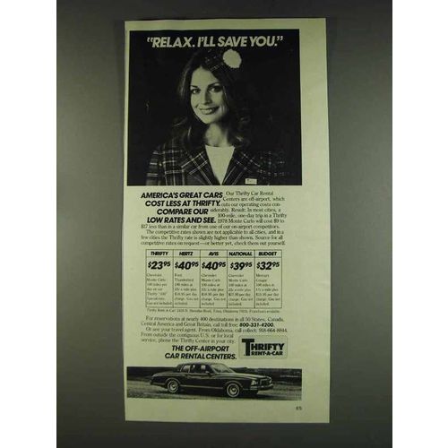 1978 Thrifty Rent-a-car ad - Relax. I'll Save You