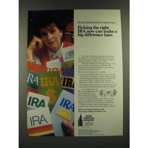 1986 Sears Financial Network Ad - Picking the Right IRA Now