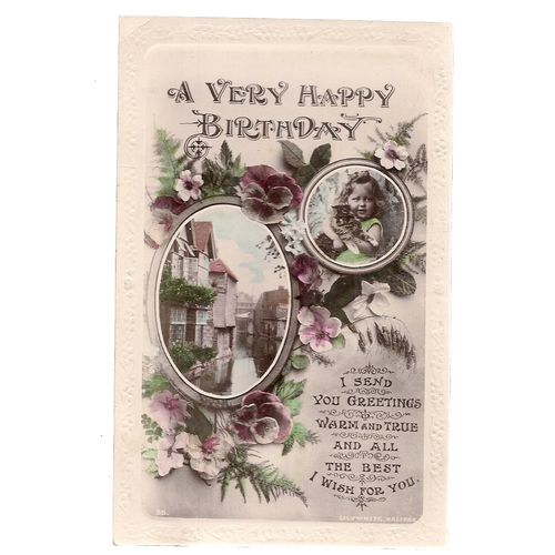 A VERY HAPPY BIRTHDAY .. used vintage postcard c.1910/20s