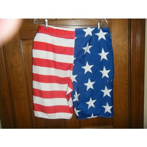 Hang Ten Patriotic Stars & Stripes Swim Shorts - Size 34