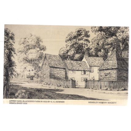 BLACKBIRD FARM, BRENT (1922) LONDON unused vintage postcard Wembley History So =