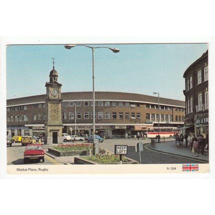 The Market Place Rugby Postcard Warwickshire 1204