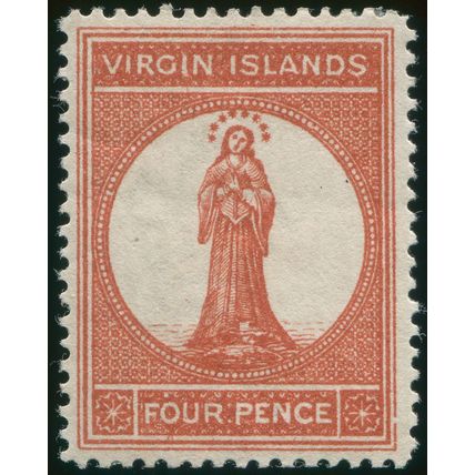 British Virgin Islands 1887 4d brown-red SG 37 unused
