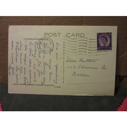 NORTH PROMENADE and GARDENS, BLACKPOOL, LANCASHIRE used postcard 1967 pm =