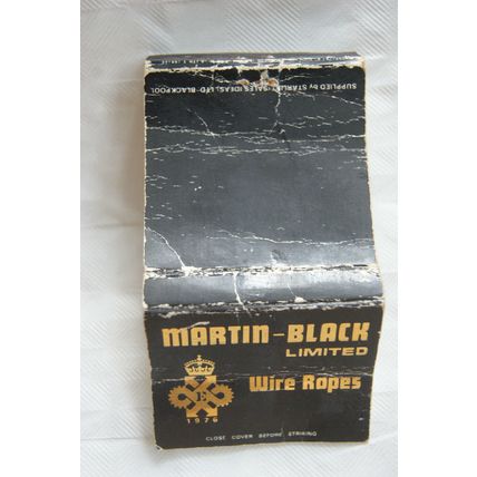 old Matchbook Cover- Martin Black Ltd Wire Ropes