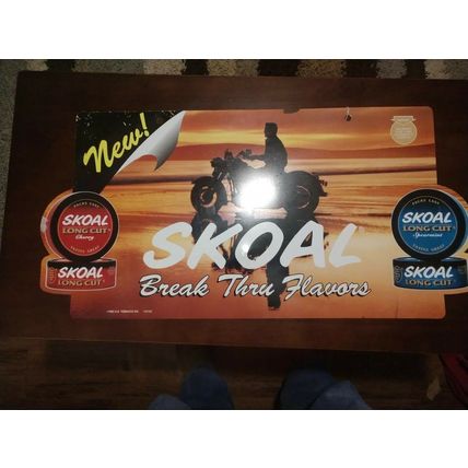 Skoal 1993 Plastic Two Sided Long Cut Sign