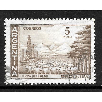 ARGENTINA 1959 5p BROWN TIERRA DEL FUEGO SG 952 FINE USED#2