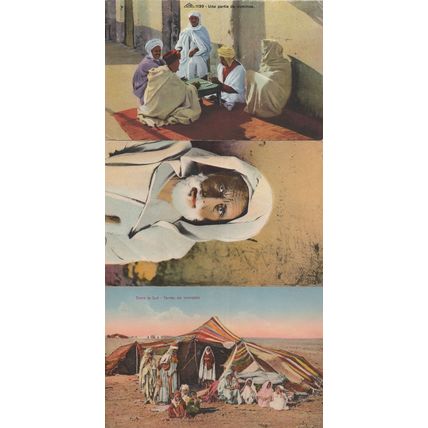 Algeria Game of Toy Dominoes Fashion 3x Old Postcard s