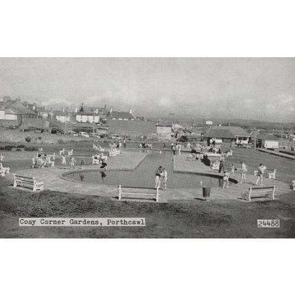 Cosy Corner Gardens Porthcawl Welsh Real Photo Old Postcard
