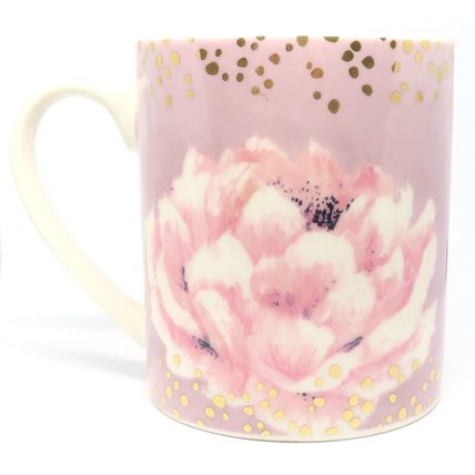 Pink Flower Mug Fine China 9 CM