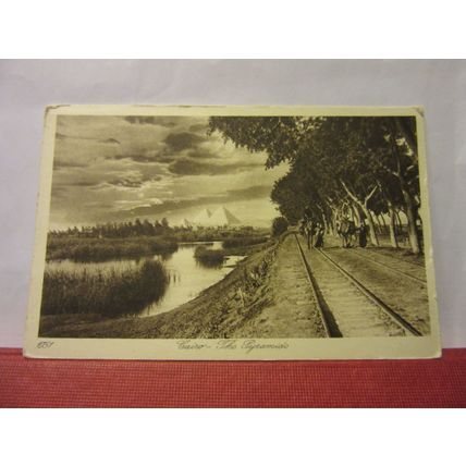THE PYRAMIDS. CAIRO . EGYPT. unused antique postcard =