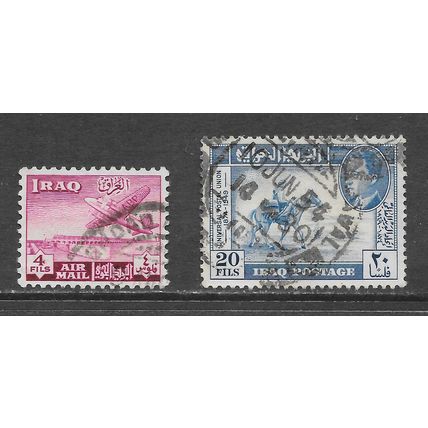 IRAQ 1949 UPU 75th USED 20f SG340 340 SG & AIRMAIL 4F HORSEMAN MAILS VICKERS