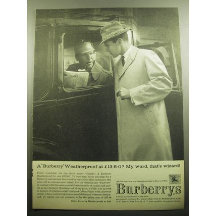 1958 Burberrys Weatherproof Coat Ad - A Burberry Weatherproof at £13-8-0?