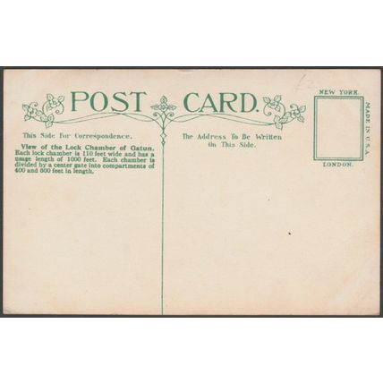 Lock Chamber, Gatun, Panama Canal, c.1920 - Postcard