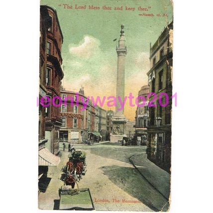 Monument, London, 1907, Postcard