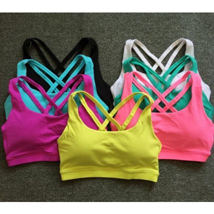 Sports Bra for Women, Criss-Cross Back Padded Strappy Sports Bras Gym