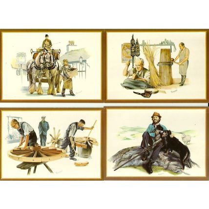 Art "COUNTRY CRAFTS" Postcard Set of 10 (J. Arthur Dixon PCK 25409-25418)