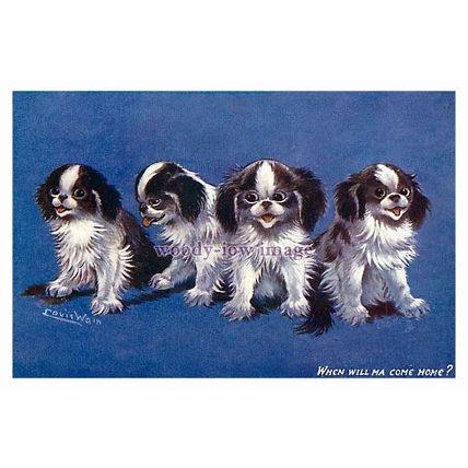 rp13798 Louis Wain Dogs - When Will Ma Come Home - print 6x4