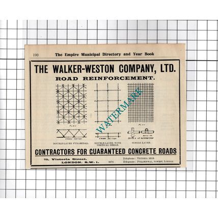 The Walker-Weston Company Ltd London - 1927 Small Advert