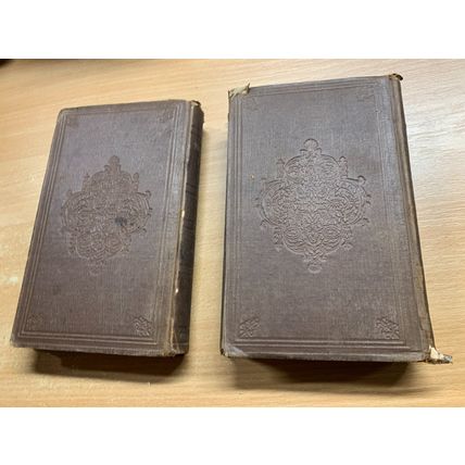 RARE* 1860 "POEMS OF ALFRED TENNYSON" VOLS 1 & 2 USA HARDBACK BOOKS (P6)