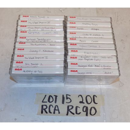Lot of 20 RCA RC90 Audio Cassette Tapes Pre Recorded Used Erased