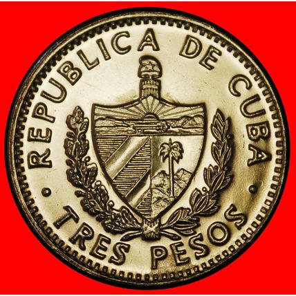 Ⰶ KEY TO AMERICA 1990-2002:CUBA★3 PESOS 1995 DISCOVERY COIN★LOW START★NO RESERVE