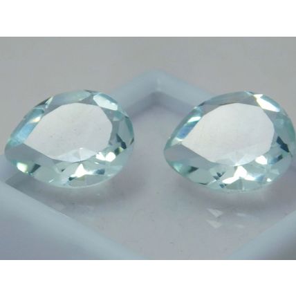 Natural Aquamarine 6.70Ct Brazil Ocean Blue Pear Cut Loose Gemstone Pair