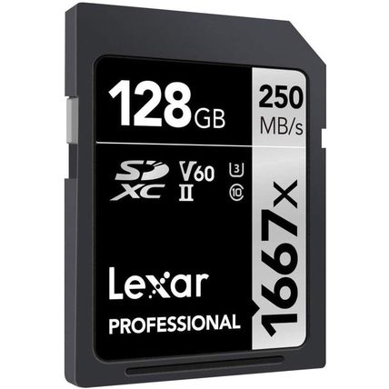 Lexar 128GB (2-Pack) Professional 1667X SD Card, UHS-II, C10, U3, V60, Full HD,