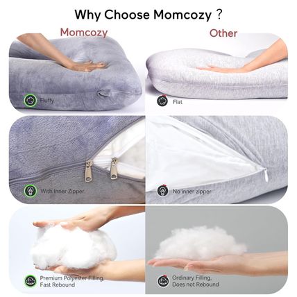 Momcozy Pregnancy Pillows for Sleeping, U Shaped Full Body Maternity Pillow with